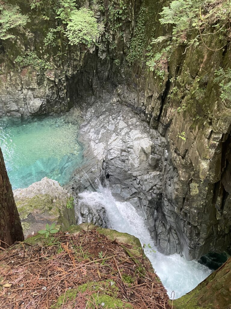 轟音響かせる不動滝